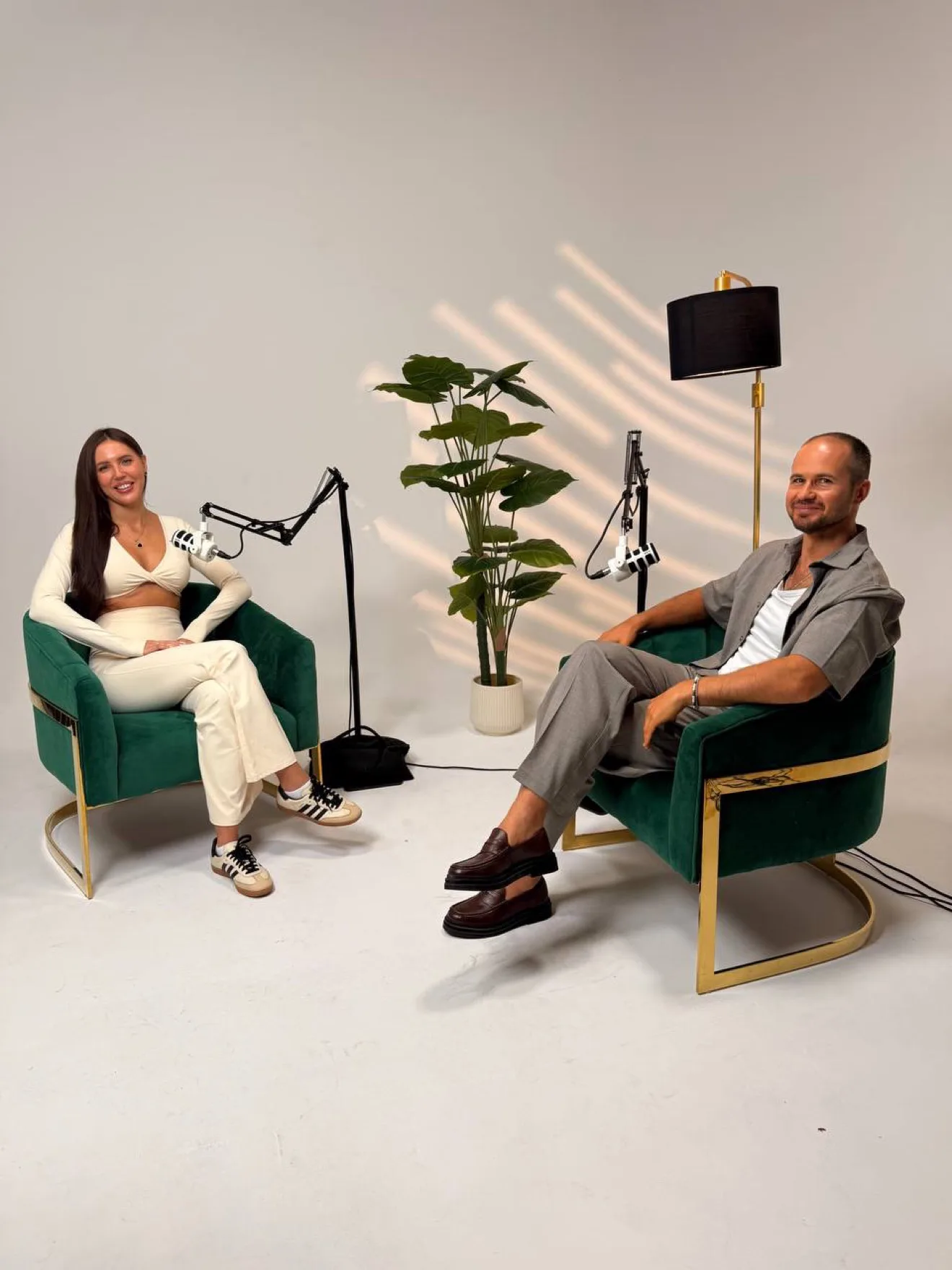 In-house videographer filming a podcast at Li Media Studio