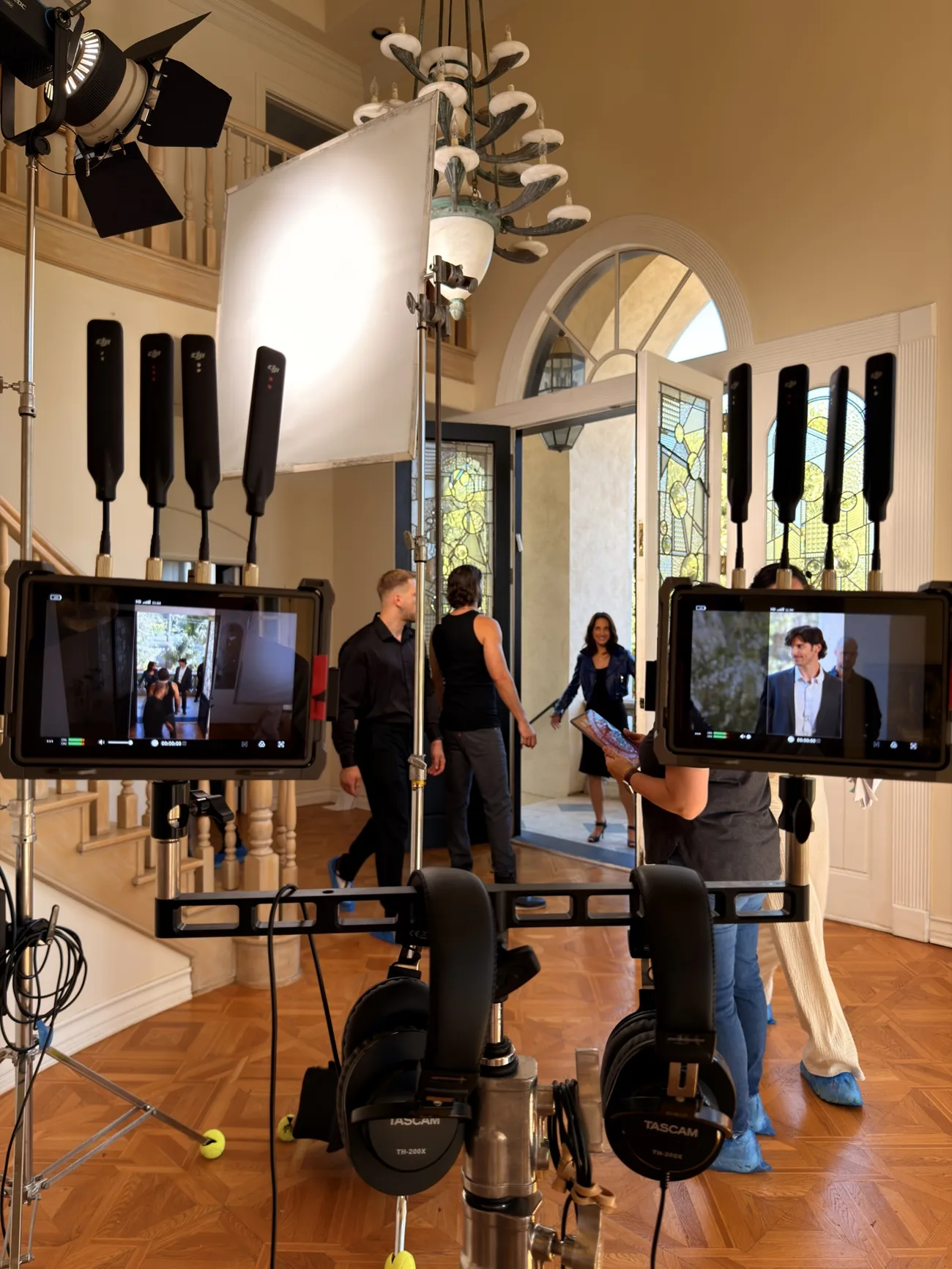 Multi-camera film shoot in progress at the Italian Villa Estate